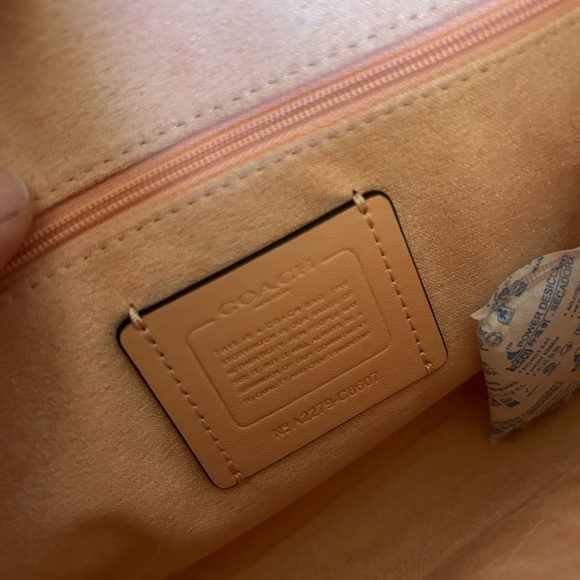 Coach C8607 Georgie Shoulder Bag In Color block IN Blush/Taffy. - Picture 6 of 9